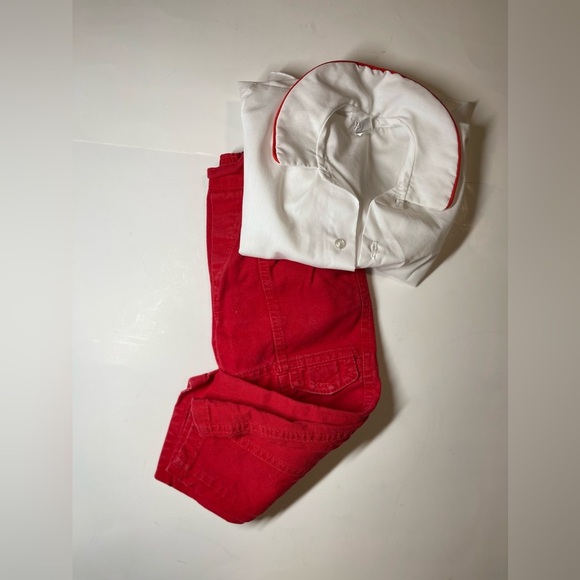 Adorable 3T vintage outfit shirt and red jeans - Picture 4 of 4